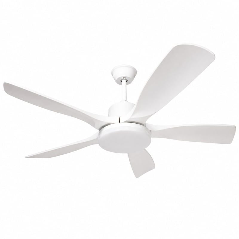 Quạt trần đèn thiết kế 5 cánh nhựa màu trắng tối giản, hiện đại QT-265