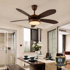 Quạt trần thiết kế 5 cánh hiện đại, tích hợp đèn LED cao cấp QT-33