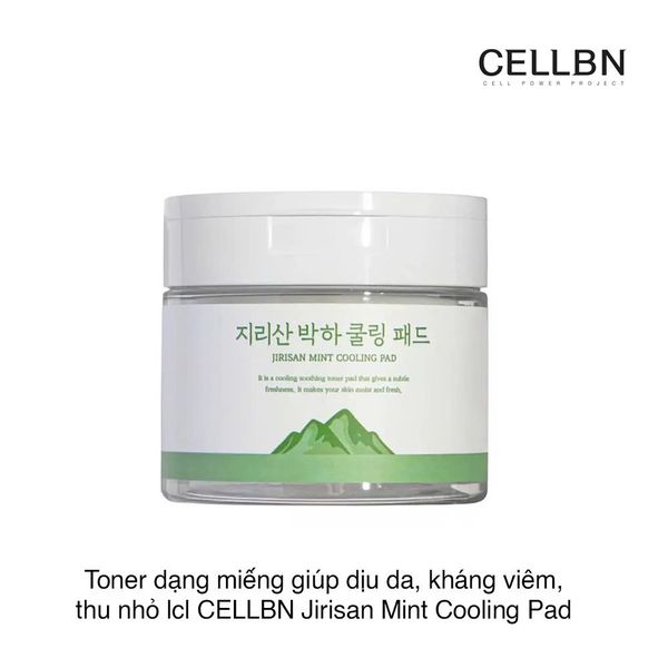 Toner dạng miếng giúp dịu da, kháng viêm, thu nhỏ lcl CELLBN Jirisan Mint Cooling Pad (70 miếng)