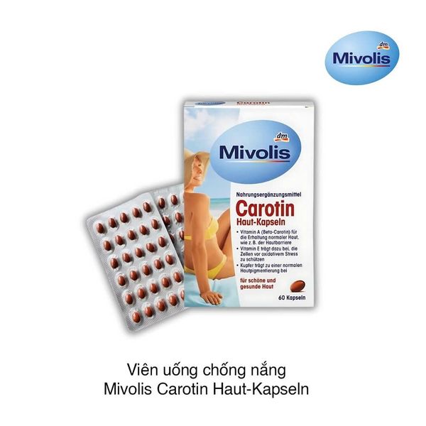 Viên uống chống nắng Mivolis Carotin Haut-Kapseln (60 viên)