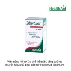 Viên uống hỗ trợ ức chế thèm ăn, tăng cường chuyển hóa chất béo, đốt mỡ thừa HealthAid SiberSlim (60 viên)