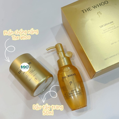 Bộ Phấn chống nắng + Dầu tẩy trang The Whoo UV Ultimate Anti-Wrinkle Cushion Sun Balm Special Set SPF50 (13g + 50ml)