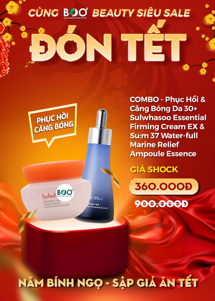 Combo Phục Hồi Căng Bóng | Kem Dưỡng Sulwhasoo Essential Firming Cream EX + Tinh Chất Su:m 37 Water-full Marine Relief Ampoule Essence