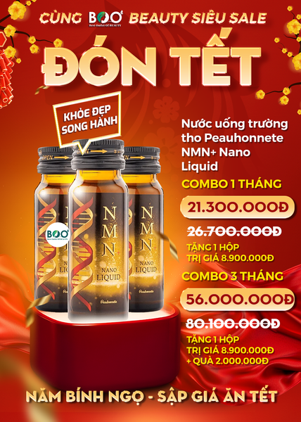 COMBO 1 Tháng | Nước Uống Trường Thọ Peauhonnete NMN+ Nano Liquid