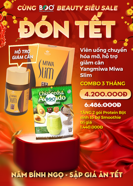 COMBO 3 Tháng | Viên Uống Chuyển Hóa Mỡ, Hỗ Trợ Giảm Cân Yangmiwa Miwa Slim