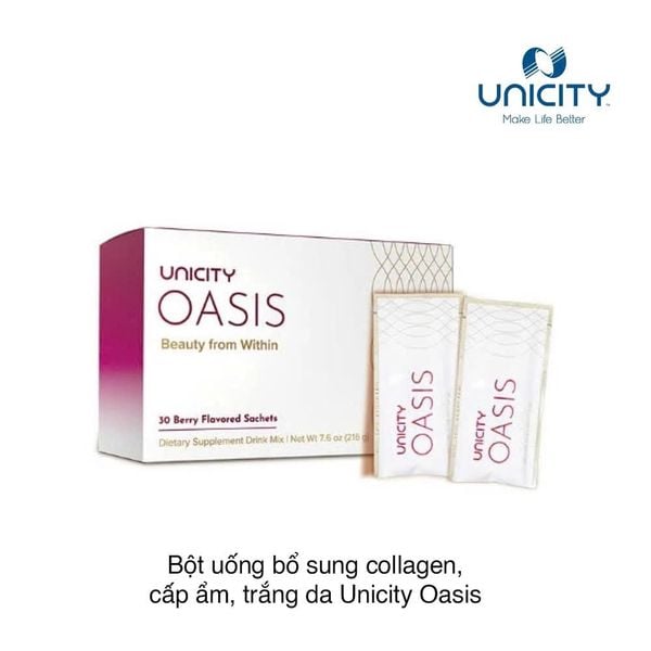 Bột uống bổ sung collagen, cấp ẩm, trắng da Unicity Oasis (30 gói)
