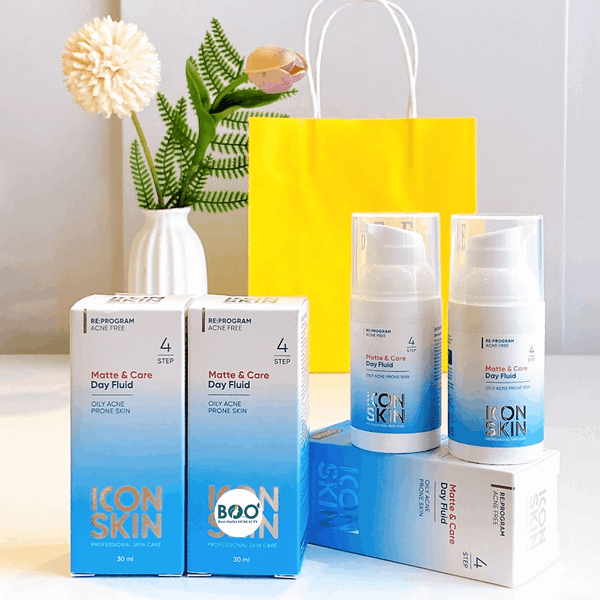 Kem dưỡng kiểm soát dầu, kháng viêm, giảm mụn ICON SKIN Matte & Care Day Fluid