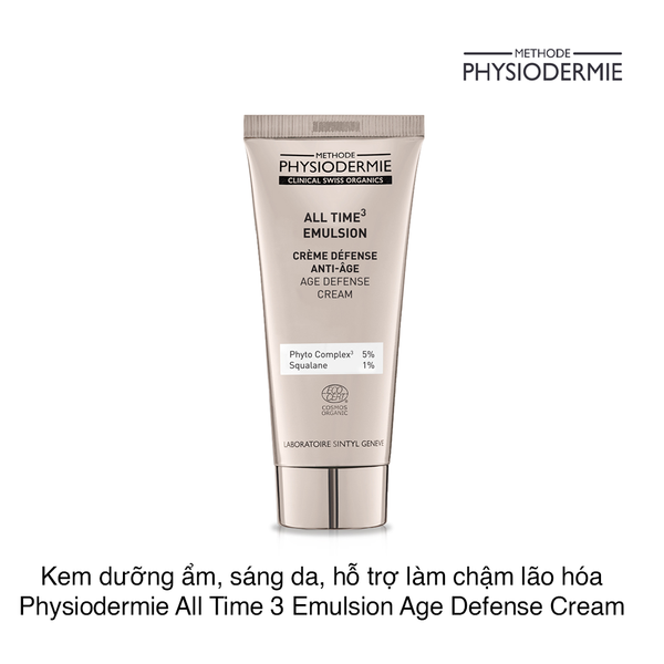 Kem dưỡng ẩm, sáng da, hỗ trợ làm chậm quá trình lão hóa Physiodermie All Time 3 Emulsion Age Defense Cream 50ml