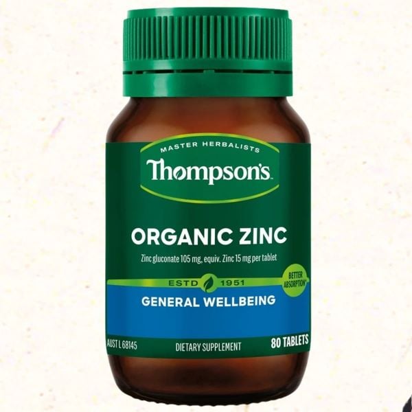 Viên uống kẽm hữu cơ tăng cường sức đề kháng Thompson's Organic Zinc (80 viên)