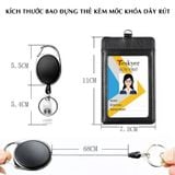 Bao da đựng thẻ nhân viên, thẻ từ, thẻ gửi xe kèm móc khóa dây rút tiện lợi