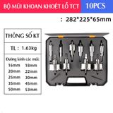 Bộ 10 mũi khoan khoét lỗ Inox hợp kim TCT cao cấp đường kính từ 16mm - 53mm