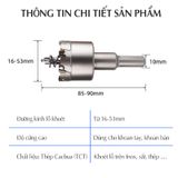 Bộ 10 mũi khoan khoét lỗ Inox hợp kim TCT cao cấp đường kính từ 16mm - 53mm