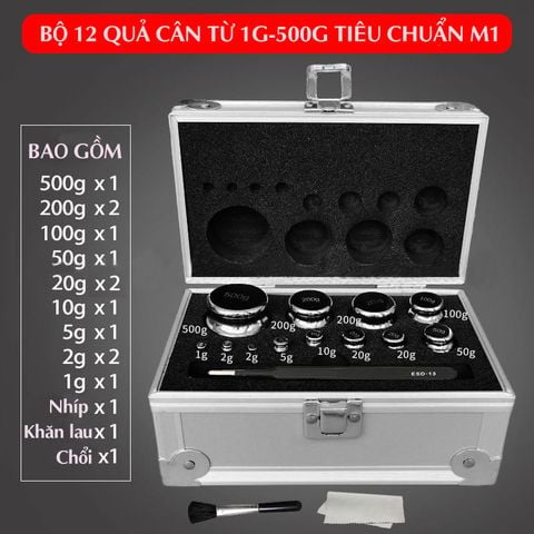 Bộ 12 quả cân cân định lượng tiêu chuẩn M1