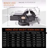 Ê tô bàn mâm xoay 360 độ