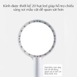 Kính lúp cầm tay có đèn led 30x pin sạc 8036