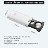 Kính lúp cầm tay mini 20-45x có đèn led chiếu sáng 92045