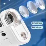 Kính lúp mini 80x kẹp ống kính camera điện thoại 2in1 W5800B