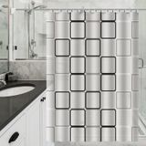 Rèm nhà tắm chống nước lắp đặt không cần khoan bắt vít