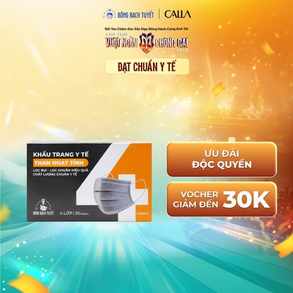  Khẩu trang Bông Bạch Tuyết than hoạt tính (50 cái/hộp) 