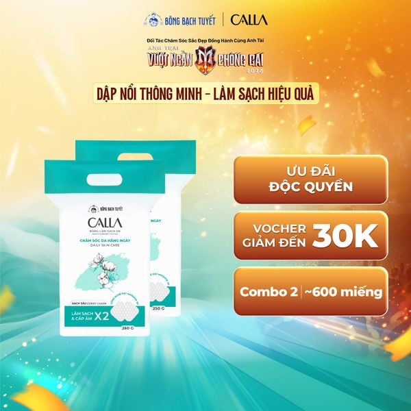  Combo 2 Bông tẩy trang Bông Bạch Tuyết Calla Sạch Sâu 250gr 
