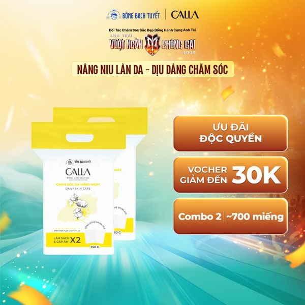  Combo 2 Bông tẩy trang Bông Bạch Tuyết Calla Mềm Mịn 250gr 