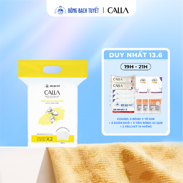  [Livestream] Bông Tẩy Trang Bông Bạch Tuyết Calla Mềm Mịn Công Nghệ Spunlace 500GR 