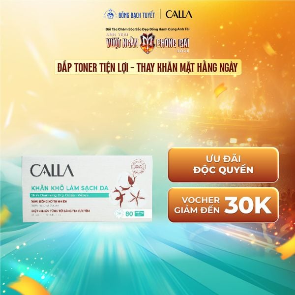  Khăn khô làm sạch da Calla 80 miếng/hộp 