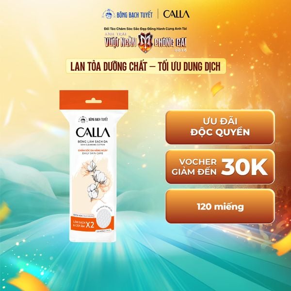 [MỚI - TÚI ZIP] Bông tẩy trang làm sạch da Bông Bạch Tuyết Calla tròn 3D 120 miếng/gói 