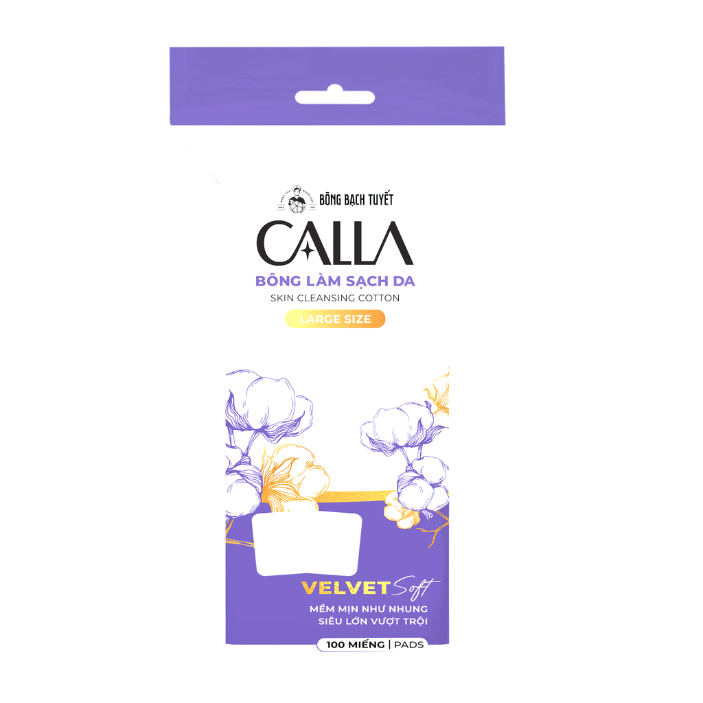  Bông làm sạch da Calla Velvet soft (100 miếng/gói) 