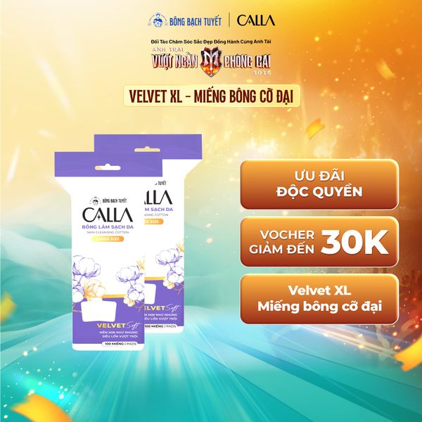  Combo 2 Bông tẩy trang Bông Bạch Tuyết Calla Velvet Soft 100 miếng 