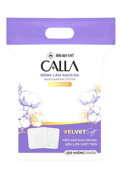  Bông làm sạch da Calla Velvet soft (200 miếng/gói) 