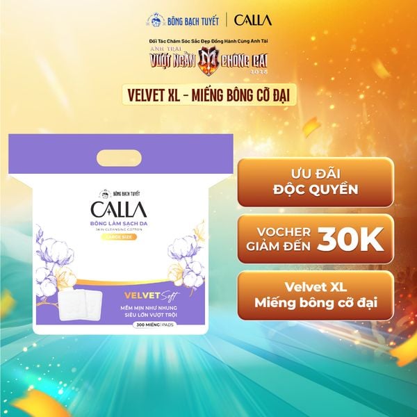  Bông làm sạch da Calla Velvet soft (300 miếng/gói) 