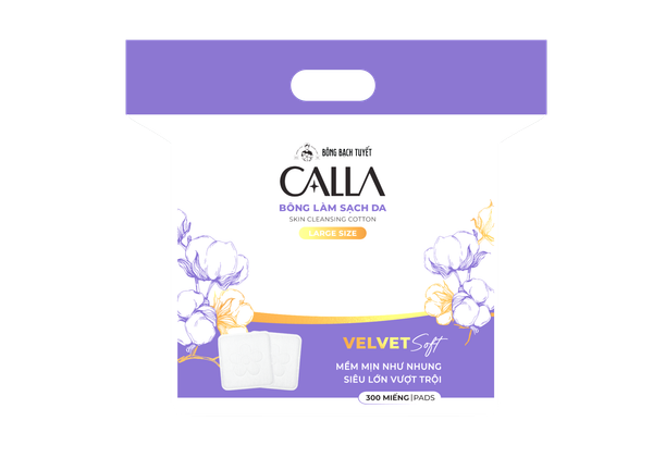  Bông làm sạch da Calla Velvet soft (300 miếng/gói) 