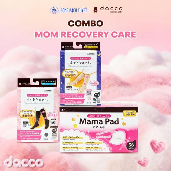  Combo Mom Recovery Care: Vớ y khoa ban ngày + Vớ y khoa banđêm + Miếng lót thấm sữa 56 miếng 