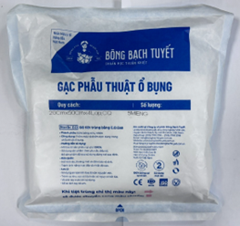  GẠC PHẪU THUẬT Ổ BỤNG 20CM X 50CM X 4 LỚP TIỆT TRÙNG, CẢN QUANG 
