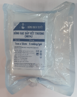  BÔNG GẠC ĐẮP VẾT THƯƠNG 7CM X 13CM TIỆT TRÙNG (NK14) 