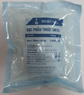  GẠC PHẪU THUẬT 5CM X 10CM X 48 LỚP (NK15) TIỆT TRÙNG 