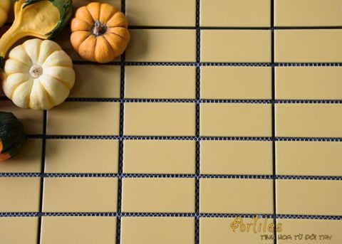  Mosaic hình chữ nhật màu vàng đậm mờ Art1245 