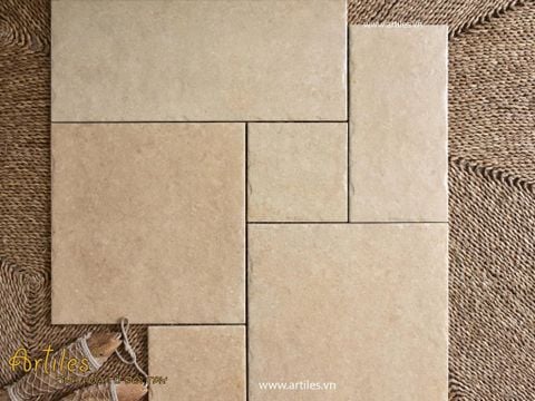  Gạch đá ốp lát decor mix size màu kem beige Art53M 