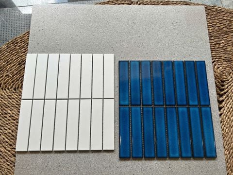  Mosaic que đũa men gốm màu xanh 