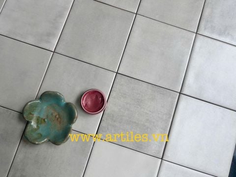  Gạch thẻ màu xám bạc men mờ gợn sóng 100x100mm Art02M 