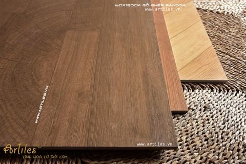 Gạch lát nền giả gỗ ghép 60x120cm Art 