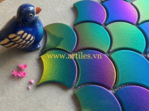  Gạch vảy cá màu cầu vồng 