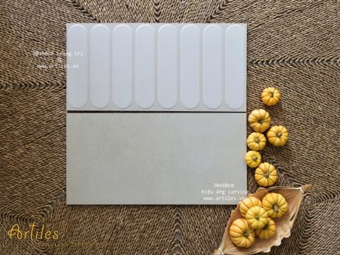  Gạch ốp tường trang trí 3D 30x60cm màu kem Art360037 