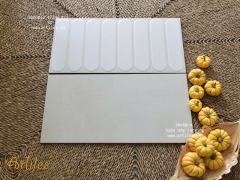  Gạch ốp tường trang trí 3D 30x60cm màu kem Art360037 