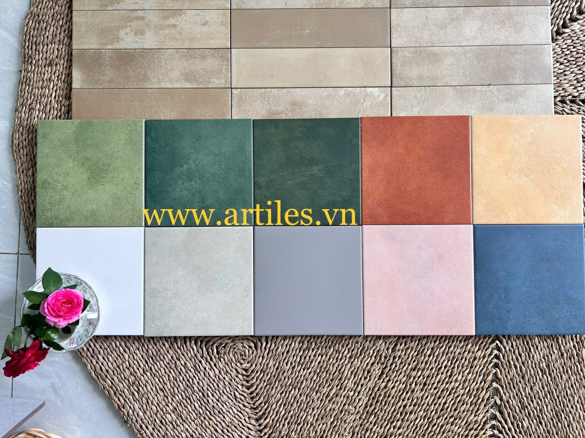 Gạch bông 20x20cm đơn sắc