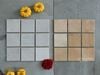 Gạch thẻ màu nâu vàng men mờ gợn sóng 100x100mm Art03M