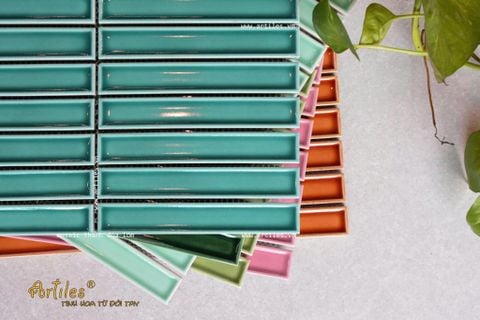  Gạch Stackbond (Mosaic que) xanh dương 