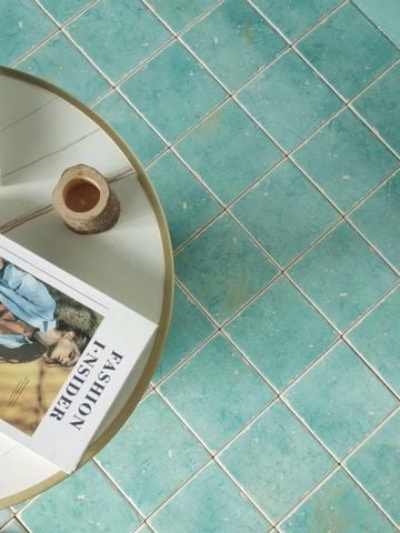  Gạch thẻ men gốm màu xanh biển 