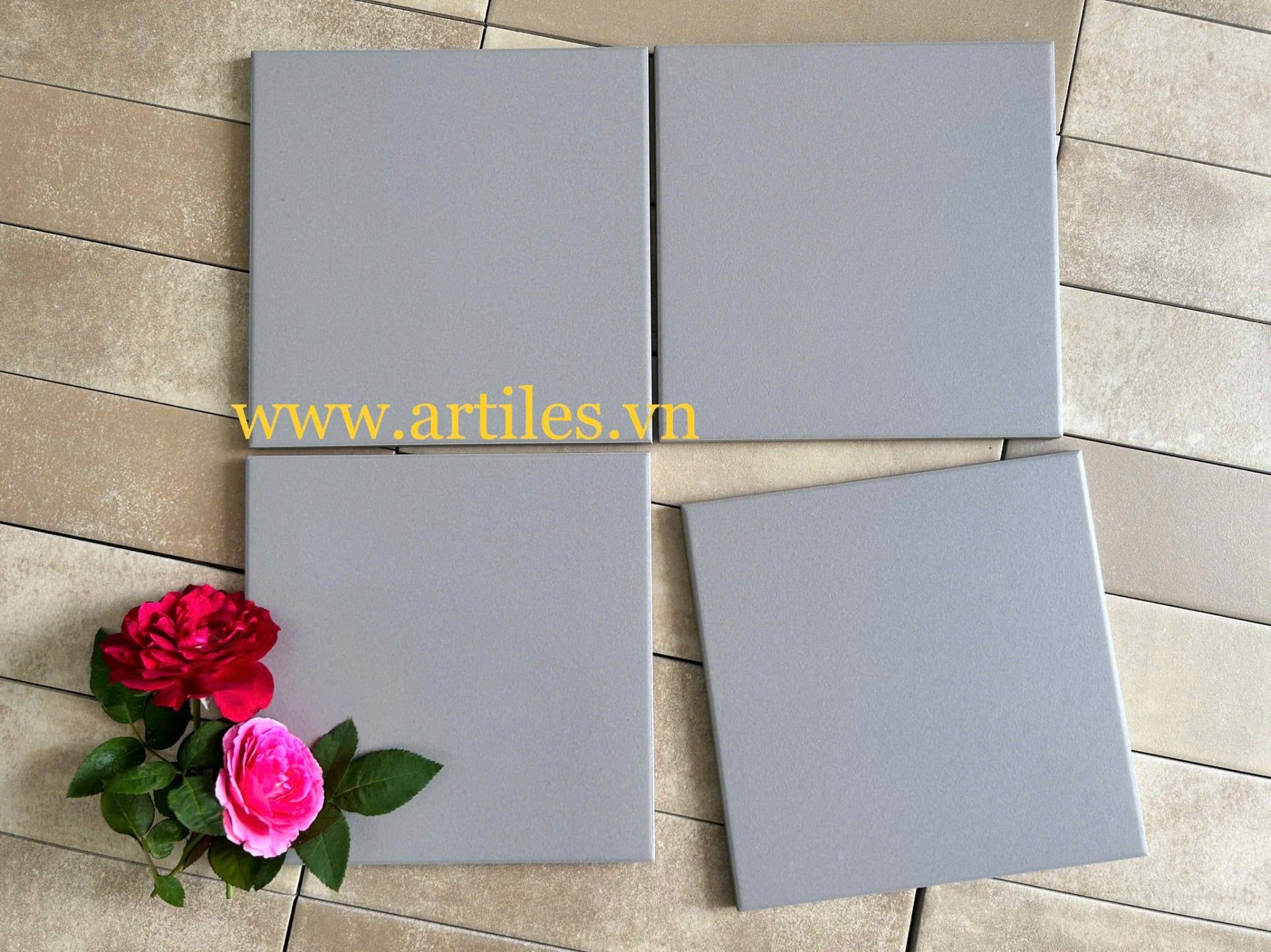 Gạch bông màu xám trơn